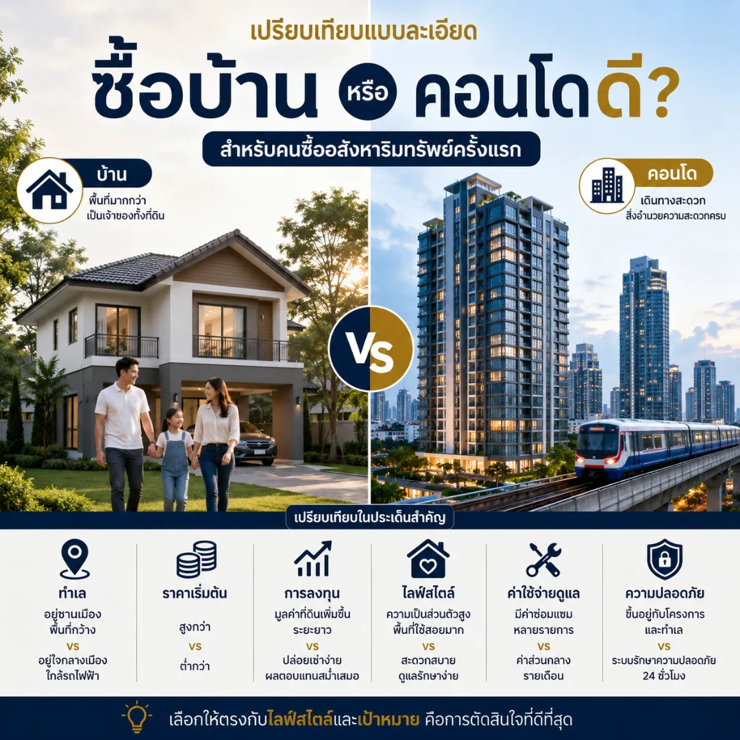 ซื้อบ้านหรือคอนโดดี?